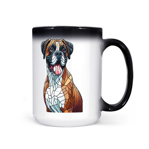 Patriotic Boxer Stained Glass Portrait American Flag Heat Color Changing Mug Boxers Dog Lover Gifts Idea Magic Coffee Mug - 01010