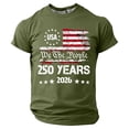 thumbnail image 1 of Patriotic Boys Short Sleeve T-Shirt USA 250th Anniversary 1776-2026 Vintage American Flag Top, 1 of 4