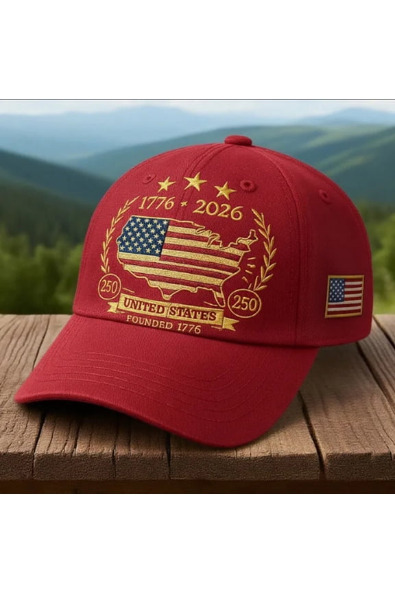 Patriotic Breathable Sports UV Protection USA 250th Anniversary Hat 1776-2026 Embroidered Distressed Denim Baseball Cap Comfortable Fashionable Unisex Adjustable Tribute for Patriots