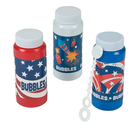 Patriotic Bubble Bottles 4 Oz. - Party Favors - 12 Pieces