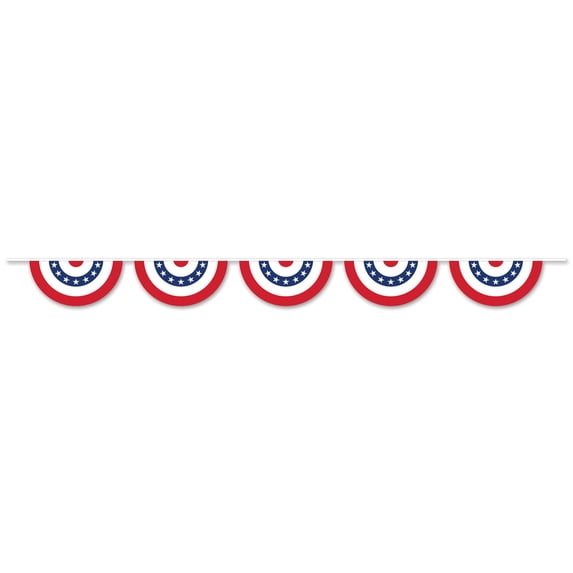 Patriotic Bunting Banner 11" X 12'- All Weather- 6 Pack(1 Per Package)