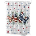 thumbnail image 1 of Patriotic Butterfly 4th of July Shower Curtain, Red Blue Stars Eucalyptus Bathroom Decor Curtains Set with Hooks, Waterproof Fabric Home Accessories， 72 X 78 Inch Long, 1 of 6
