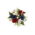 thumbnail image 1 of Patriotic Candle Ring 4th of July Artificial Flower Wreath Red Blue White Candle Holder 8.6” Tables Centerpieces Home Farmhouse Decor for Independence Day Memorial Day Veterans Day, 1 of 5