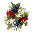 thumbnail image 1 of Patriotic Candle Rings Wreaths, 4th of July Floral Candle Rings Holder with Flowers Mini July Independence Day Wreath for Party Home Table Centerpiece Decor, 1 of 5