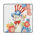 thumbnail image 1 of Patriotic Cat Flowers Flag Fun Outdoor Picnic Blanket, Foldable Waterproof Beach Mat, Portable Beach Blanket for Beach Camping, Hiking, Family Concerts, 1 of 7