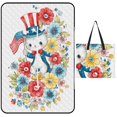 thumbnail image 1 of Patriotic Cat Flowers Fourth July Fun Outdoor Picnic Blanket, Foldable Waterproof Beach Mat, Portable Beach Blanket for Beach Camping, Hiking, Family Concerts, 1 of 8