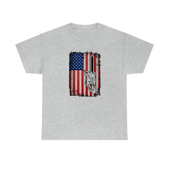 Patriotic Chainsaw USA Flag T-shirt - ID: 2103