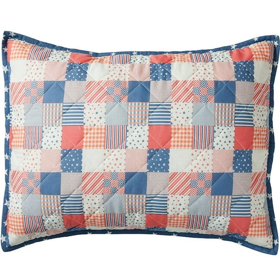 Patriotic Check Sham or Accent Pillow