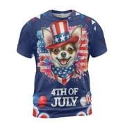 Patriotic Chihuahua Celebrates 4th of July All Over Print 3D Shirt Unisex Merch Dog Lover Gifts Idea - 02009