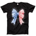 thumbnail image 1 of Patriotic Christian Bow T-Shirt – USA Flag Stars & Stripes Cross Tee – Faith-Based 4th of July Shirt for Women or Girls, Religious American Flag Independence Day Top, 1 of 7