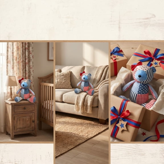 Patriotic Cloth Doll Little Figure for Independence Day Commemorative Figurine for Home Shelf Car Hanging Table Display or Party Prop Sweet Present for All Ages 8.66"