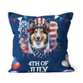 thumbnail image 1 of Patriotic Collie Celebrates 4th of July Pillow Cushion Double Sided Collie Dog Lover Gifts Idea Throw Pillow - 02009, 1 of 4