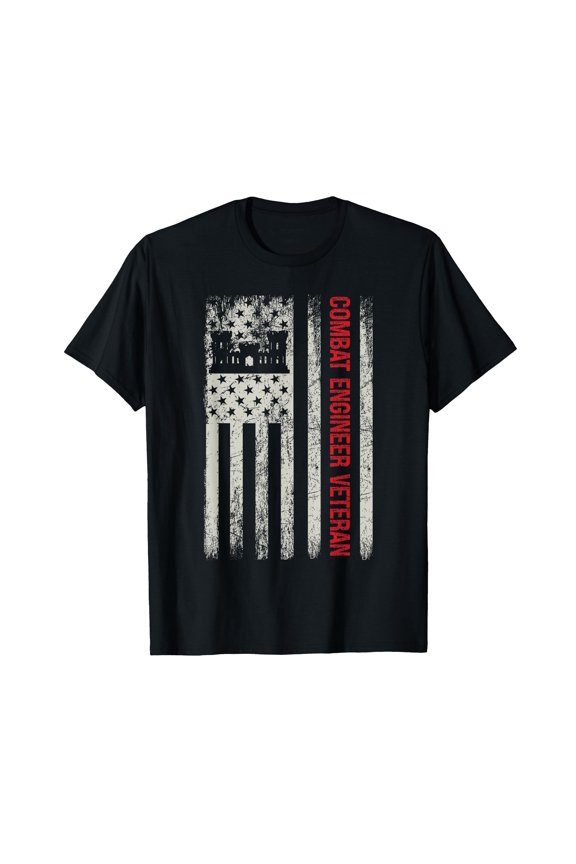 Patriotic Combat Engineer Veteran Graphic T-Shirt | Comfort Colors | Honor Military Service