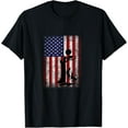 thumbnail image 1 of Patriotic Coon Hunting Dogs American Flag T-ShirtMen's and women's gift, black and white T-shirt, size: Extra large S-4XL, 1 of 4