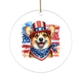 thumbnail image 1 of Patriotic Corgi Celebrates 4th of July Acrylic Round Ornament Welsh Corgi Dog Lover Gifts Idea Home Tree Decor - 02009, 1 of 4