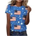 thumbnail image 1 of Patriotic Crew Neck Graphic Tees for Women Short Sleeve Funny 250th Birthday Tee Tops Womens 4th of July Outfits Blue, S, 1 of 6