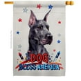 thumbnail image 1 of Patriotic Cropping Black Great Dane Animals Dog 28 x 40 in. Double-Sided Decorative Vertical House Flag for Decoration Banner Garden Yard Gift, 1 of 1