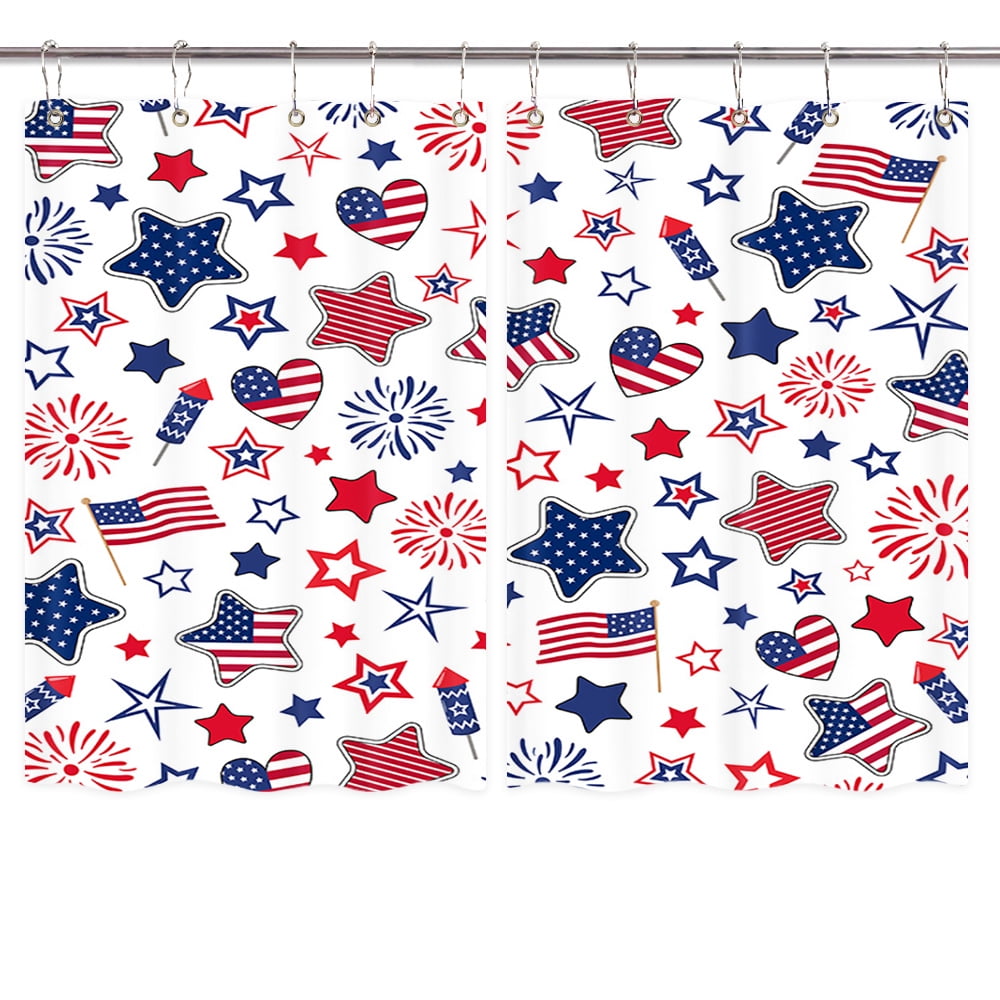 Patriotic Curtain Valance for Windows 4th of July Independence Day