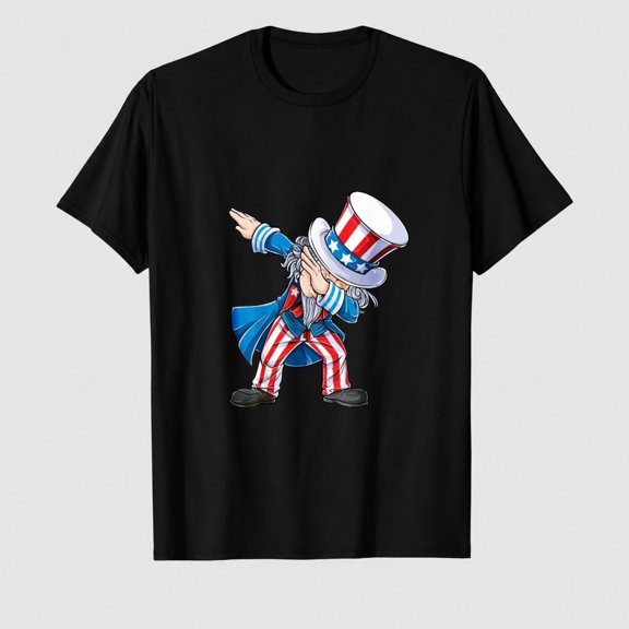 Patriotic Dabbing Uncle Sam 4th of July Men Funny DabDance T-Shirt