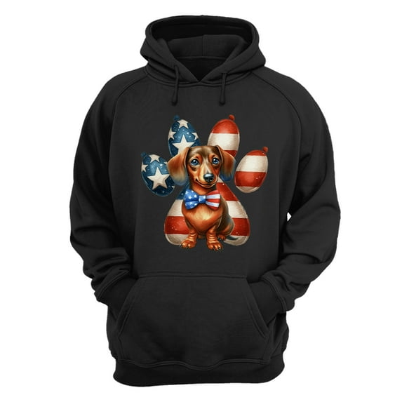 Patriotic Dachshund 4th of July Independence Paws Hoodie Unisex Merch Hoodies Wiener Dog Lover Gifts Idea - 02010