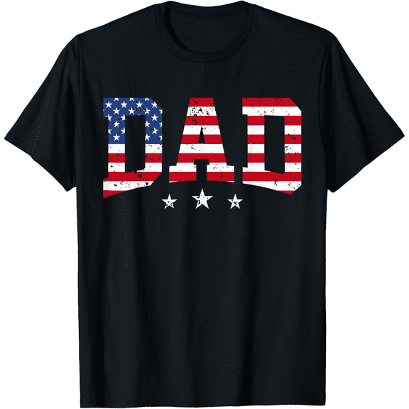 Patriotic Dad Shirt USA Flag Tshirt Father’s Day and 4th of July Gift Tee