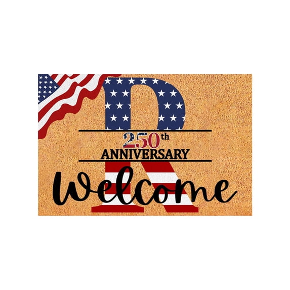 Patriotic Decor Front Porch, Monogram R Welcome Mat, 25Th Anniversary ...