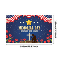 thumbnail image 1 of Patriotic Decor Memorial Day Banner Red Poppy Decoration Remember and Honor for Ceremonies Events Military Occasions, 1 of 7