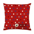 thumbnail image 1 of Patriotic Decor, Throw Pillow Covers 18x18 in 4th of July Linen Pillow Case, American Summer Outdoor Red White Blue Sofa Couch Bed Home Outdoor, 1 of 6