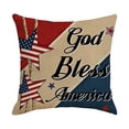 thumbnail image 1 of Patriotic Decor-Throw Pillow Covers,4th of July Linen USA Flag Pillow Case for Independence Day,Memorial Day,Veteran's Day,American Summer Outdoor Red White Blue Decorations, 1 of 5