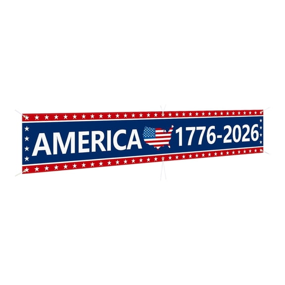Patriotic Decor, Usa 250Th Anniversary Flag, 120X20 In, Hanging Outdoor Decor, Yard Decorations Outdoor, Front Porch, Vinyl Fabric, 1 Pc