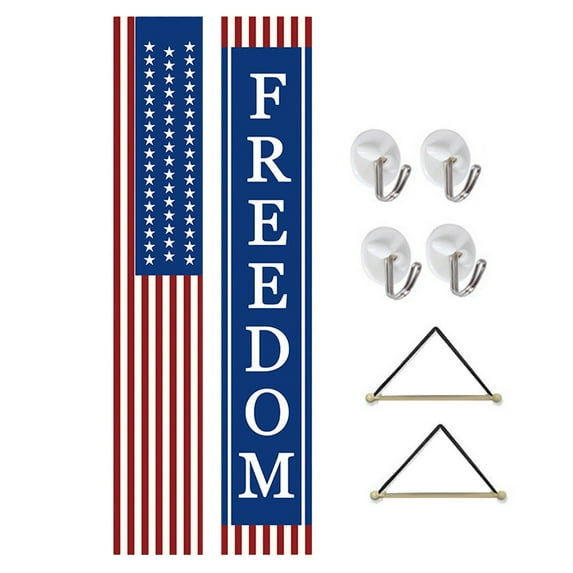 Patriotic Decorations for 4th of July Decor, Hanging American Flag Banners, Fourth of July Party Supplies Indoor Outdoor-Red White Blue Independence Day Decoration,180*30cm - style:style5;