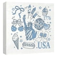 thumbnail image 1 of Patriotic Decorations, FourthofJuly Decorations, BlueandWhite Decor, Wooden Block, Usa Sign, 4*4*0.6in, Floral Decorations, Decor, Decoration, Tabletop, 1 Pc, 1 of 7