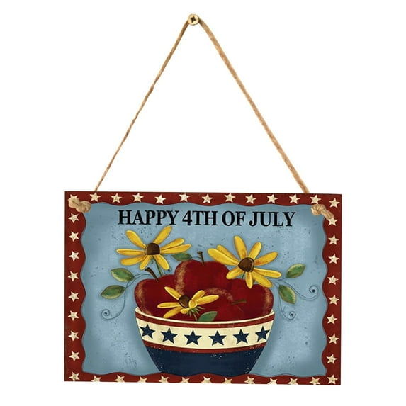 Patriotic Decorations Happy 4th of July Welcome Sign for Front Porch Memorial Day American Flag Wall Signs Hanger Plaque Farmhouse Porch Decor Fourth of July Independence Labor Memorial Day Decor