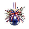 thumbnail image 1 of Patriotic Decorations, Patriotic Metal Bell Hanger Hollow Star-Shaped Door Hanging Decoration, 4th Of July Decorations, Red White And Blue Style For Independence Day Home Decor, 1 of 6