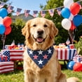 thumbnail image 1 of Patriotic Decorations - Pet Bandana,Red White and Blue Star Stripe Triangle Scarf,Festive Printed Bib for 250th Anniversary,Memory Day,Independence Day,24.8x16.93 Inch, 1 of 7