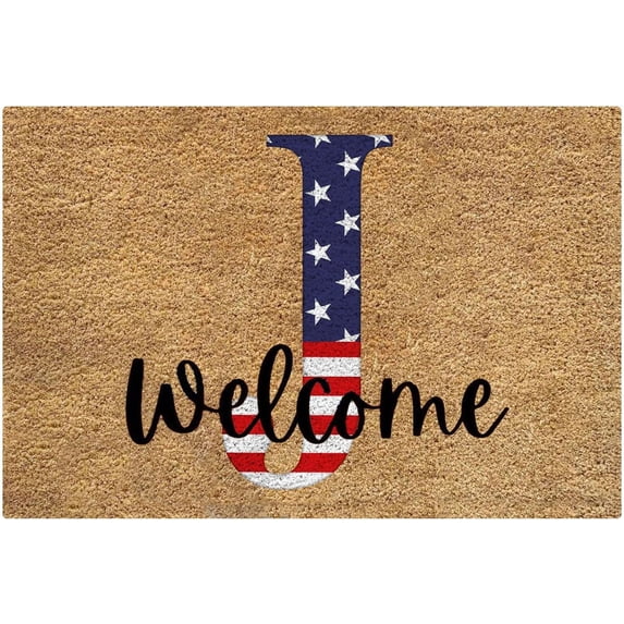 Patriotic Decorations Washable Mats for Entryway Non-Slip Doormat for Home Entrance Independence Day Gifts 4th of July Door Mat for Outside Patio Floor Entry Porch Garage Office Prime of Day 16x24