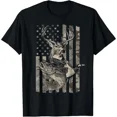 thumbnail image 1 of Patriotic Deer Bass Duck Camo Flag Graphic for Men Short Sleeve T-Shirt, 1 of 6