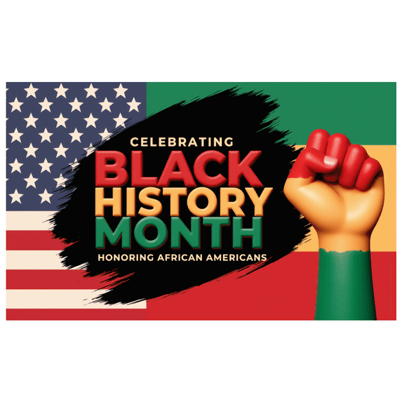 Patriotic Design Black History Month Banner African American Celebration Flag Theme for Educational Events Community Gatherings Cultural Celebrations