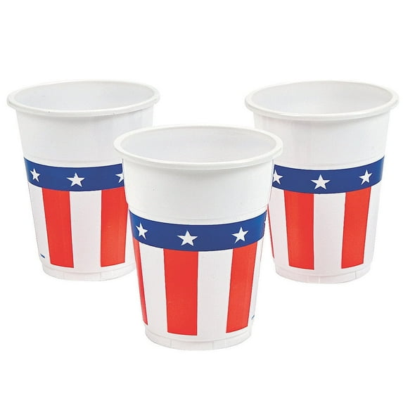Patriotic Design Disposable Cups(50Pc) - Party Supplies - 50 Pieces
