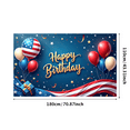 thumbnail image 1 of Patriotic Design Happy Birthday Banner American Flag Balloon Celebration Decor for Birthday Party Indoor Outdoor Events, 1 of 8