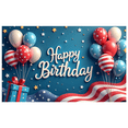 thumbnail image 1 of Patriotic Design Happy Birthday Banner American Flag Balloon Celebration Decor for Birthday Party Indoor Outdoor Events, 1 of 8