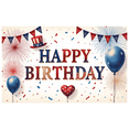thumbnail image 1 of Patriotic Design Happy Birthday Banner Balloon Decoration Stars Stripes Party Backdrop for Birthday Celebration Independence Day Event Kids Party, 1 of 7