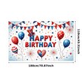 thumbnail image 1 of Patriotic Design Happy Birthday Banner Balloon Decoration Stars Stripes Party Backdrop for Birthday Celebration Independence Day Event Kids Party, 1 of 8