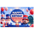 thumbnail image 1 of Patriotic Design Happy Birthday Banner Red Blue White Balloon Decoration Fourth of July Independence Day Celebration for Birthday Party Event Decoration Holiday, 1 of 8