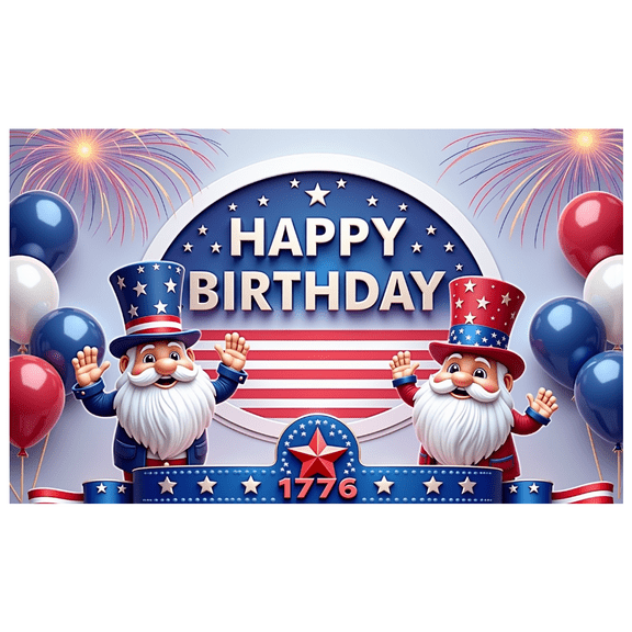 Patriotic Design Happy Birthday Banner Red Blue White Balloon Decoration Fourth of July Independence Day Celebration for Birthday Party Event Decoration Holiday