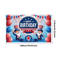 thumbnail image 1 of Patriotic Design Happy Birthday Banner Red Blue White Balloon Decoration Fourth of July Independence Day Celebration for Birthday Party Event Decoration Holiday, 1 of 8
