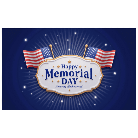 Patriotic Design Happy Memorial Day Banner Star Pattern USA Flag for Outdoor Decoration Commemoration Event Get Together