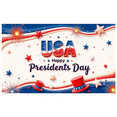 thumbnail image 1 of Patriotic Design Happy Presidents Day Decorative Polyester Banner for National Celebration Indoor Outdoor Events, 1 of 6