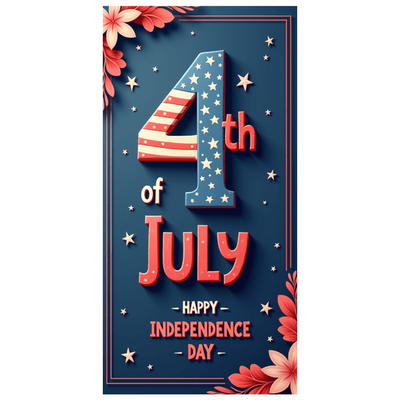 Patriotic Design Independence Day Banner Star Pattern July 4th Celebration for National Holiday Party Event