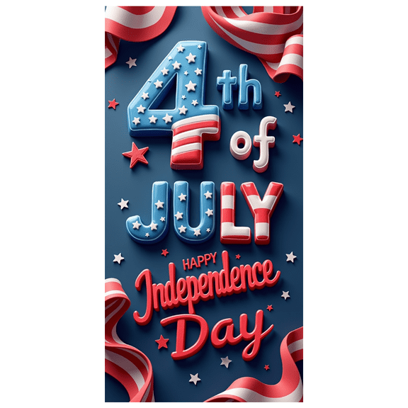 Patriotic Design Independence Day Banner Star Pattern July 4th Celebration for National Holiday Party Event